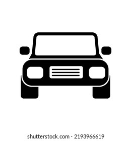 front view of a car with headlight icon vector