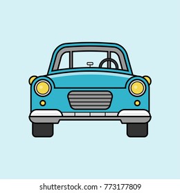 Front view car icon, flat design