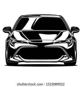 front view car illustration for conceptual design