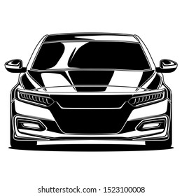 front view car illustration for conceptual design