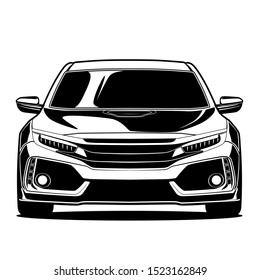 front view car illustration for conceptual design