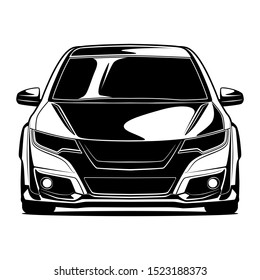 front view car illustration for conceptual design