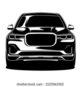 front view car illustration for conceptual design