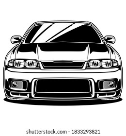 Front view car illustration for conceptual design