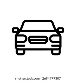 Frontansicht Auto Linie Symbol, einfaches Fahrzeug und Transport Vektorgrafik