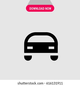 Front View of Car Vector Icon, The symbol of car. Simple, modern flat vector illustration for mobile app, website or desktop app   