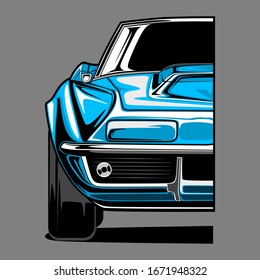 front view car vector illustration for phone case conceptual design