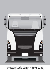 Front view of Cargo truck Vector Illustration
