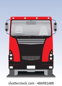 Front view of Cargo truck Vector Illustration