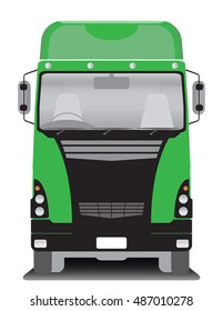 Front view of Cargo truck Vector Illustration