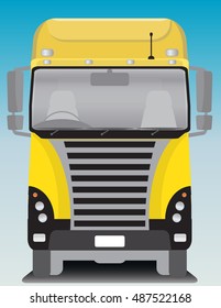 Front view of Cargo truck Vector Illustration