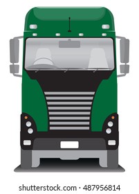 Front view of Cargo truck Vector Illustration