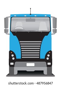 Front view of Cargo truck Vector Illustration