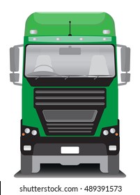 Front view of Cargo truck Vector Illustration