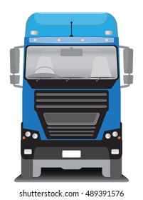 Front view of Cargo truck Vector Illustration