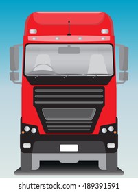 Front view of Cargo truck Vector Illustration