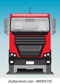 Front view of Cargo truck Vector Illustration