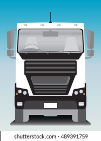Front view of Cargo truck Vector Illustration