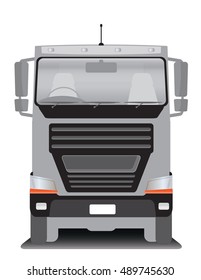 Front view of Cargo truck Vector Illustration