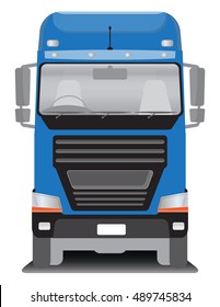 Front view of Cargo truck Vector Illustration