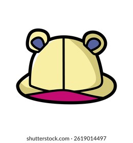 front view cartoon kids hat with ears