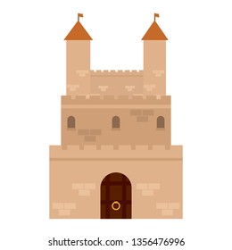 Front view of a castle