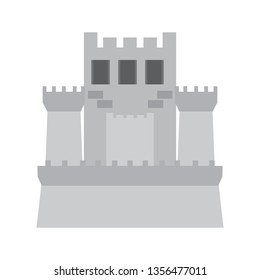 Front view of a castle
