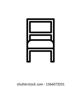 Front view Chair icon illustration.