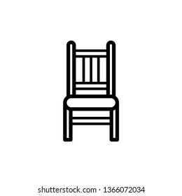 Front view Chair icon illustration.
