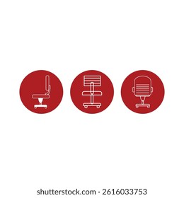 Front view Chair icon set in thin line style. vector illustration