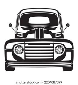 Front View Classic Vintage Car Silhouette Stock Vector (Royalty Free ...