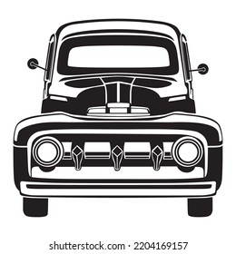 Front View Classic Vintage Car Silhouette Stock Vector (Royalty Free ...