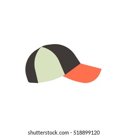 Front view colorful baseball cap isolated on white background. Vector illustration eps10