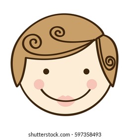 front view colorful silhouette cartoon man face vector illustration