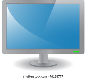 Front View Computer Monitor Blue Screen Stock Vector (Royalty Free ...