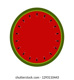 Front view of a cut watermelon. Vector illustration design