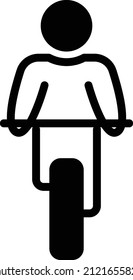 front view of cyclists Concept, Bike Rider Vector Glyph Icon Design,Cycling Sport Symbol, Bicycling Sign, Biking Equipment Stock Illustration