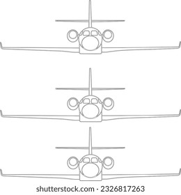 Front view for the design of the plane