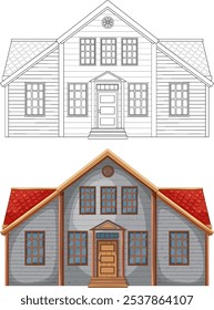 Front view of a detailed house design