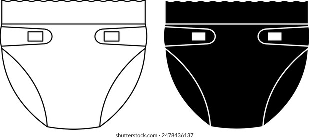 Vorderansicht Windeln Symbol Set