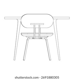 Front view of dining set featuring a round table with two chairs, presenting a compact and balanced design that fits modern and small-space dining areas with simplicity and comfort.