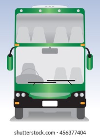 Front view of Double deck Modern touring bus