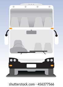 Front view of Double deck Modern touring bus