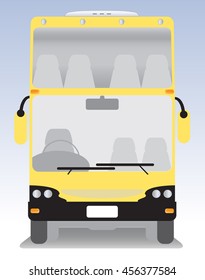Front view of Double deck Modern touring bus