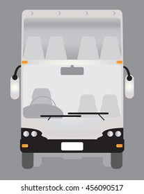 Front view of Double deck touring bus