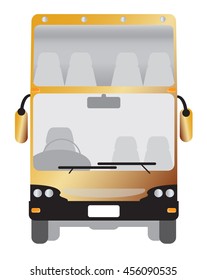 Front view of Double deck touring bus