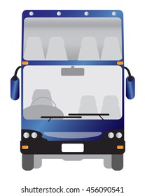 Front view of Double deck touring bus