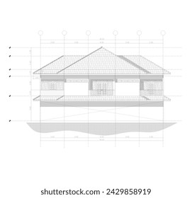 The front view or elevation of a typical Asian building is shown by the shape of the roof