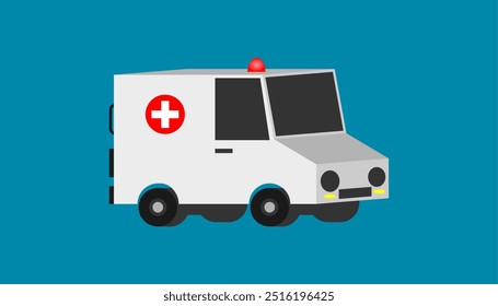 Front View of an Emergency Ambulance Vehicle