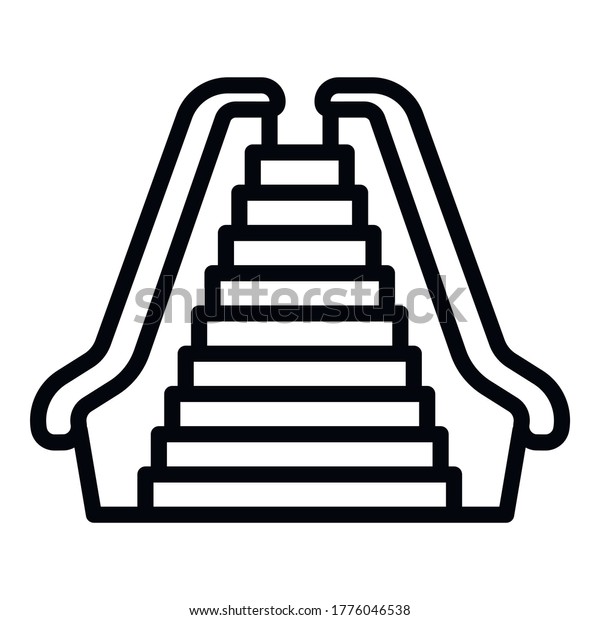 Front view
escalator icon. Outline front view escalator vector icon for web
design isolated on white
background